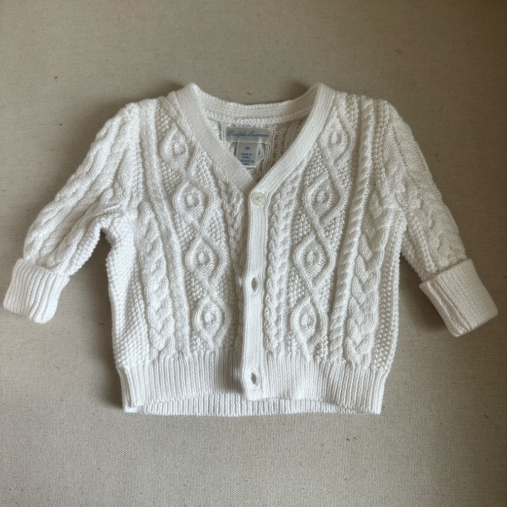 Ralph Lauren Button Down Sweater. 3 mo. Great condition.